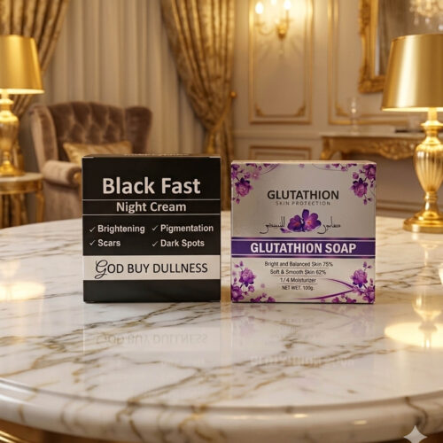 Black fast cream and glutathione soap